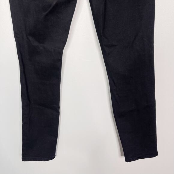 Good American 6 / 28 Black Good Legs Crop Jeans Cotton Stretch Skinny High Rise - Picture 6 of 12